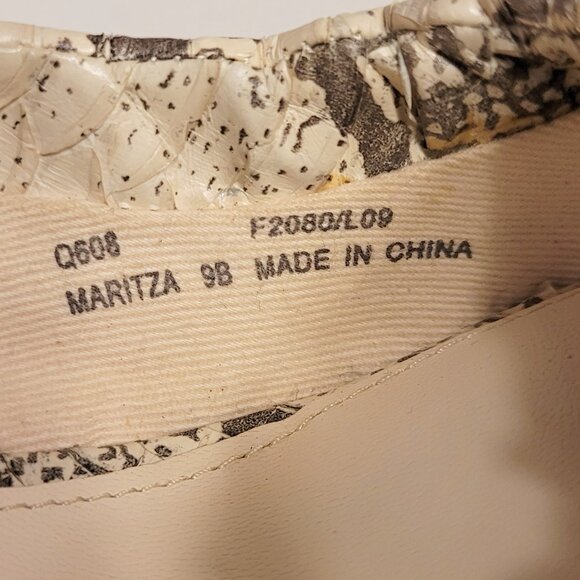 COACH Maritza Snake Skin Peep Toe Slingback Bow Espadrille Wedge - Picture 9 of 9